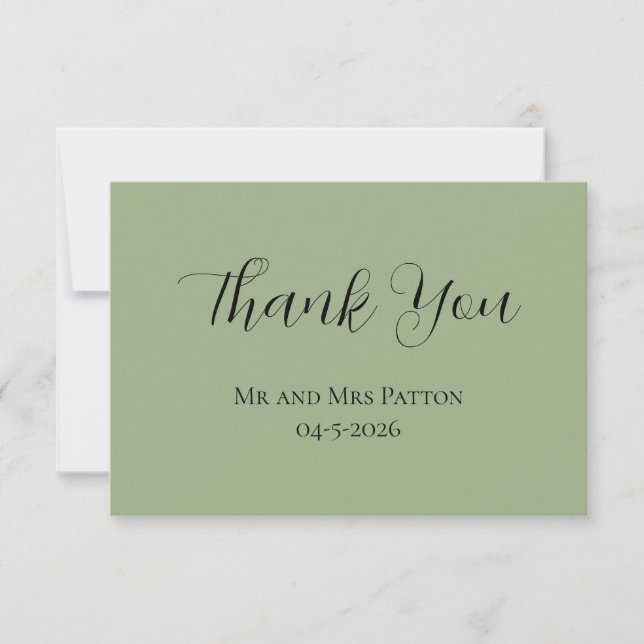 Basic and Elegant Thank You Card (Front)