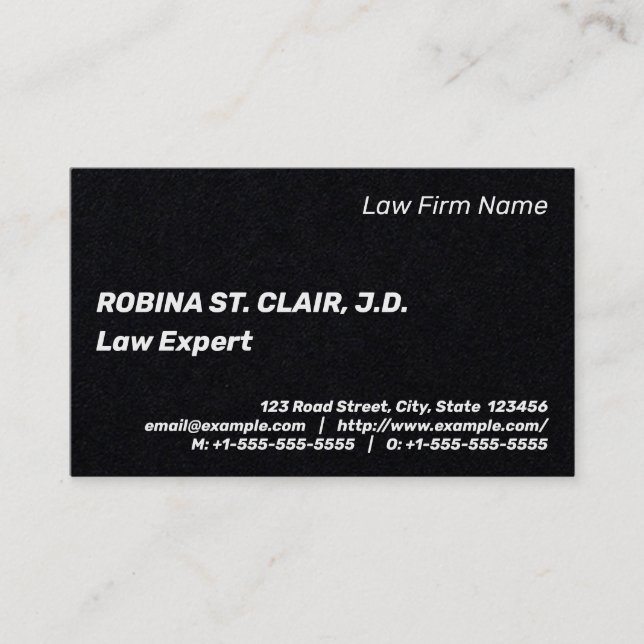 Basic and Minimal Law Professional Business Card (Front)