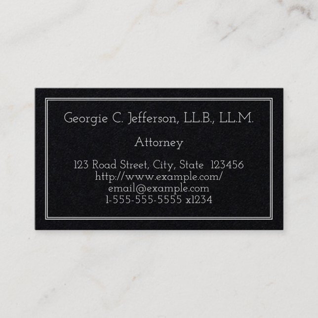Basic and Minimalist Attorney Business Card (Front)