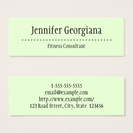 Basic and Plain Fitness Consultant Business Card