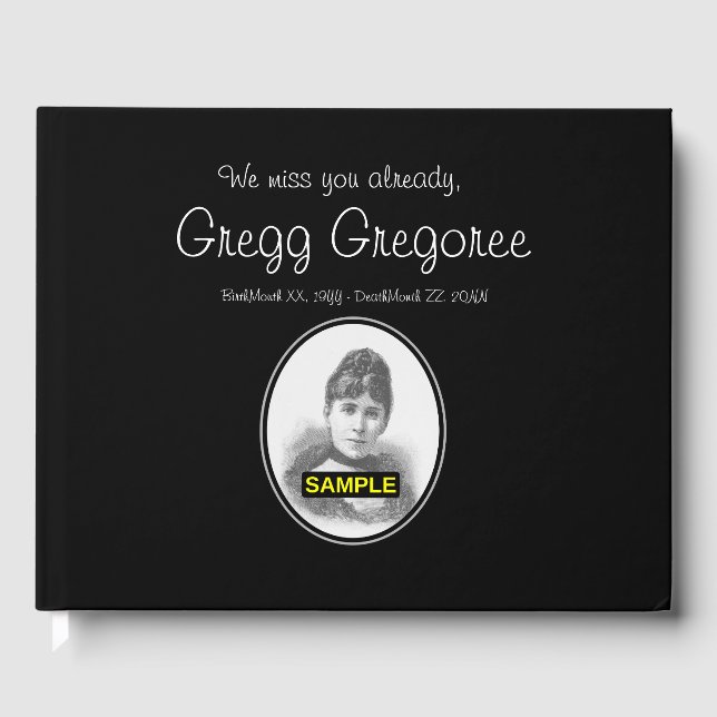 Basic and Plain Memorial Guest Book (Front)