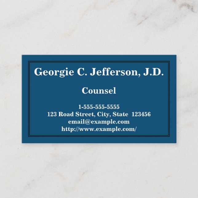 Basic and Simple Counsel Business Card (Front)