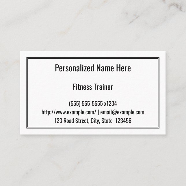 Basic and Simple Fitness Trainer Business Card (Front)