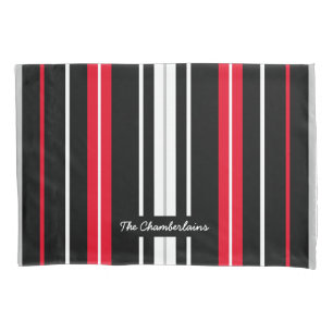 Basic and Simple Red White and Black Pillowcase