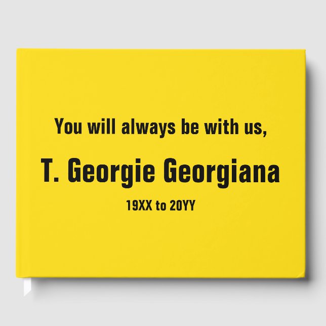 Basic and Subdued Memorial Guest Book (Front)