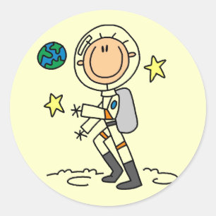Basic Astronaut Tshirts and Gifts Classic Round Sticker