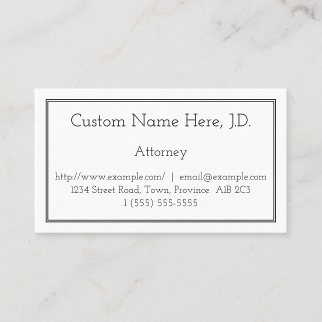 Basic Attorney Business Card (Front)