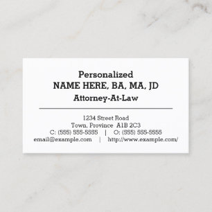 Basic Attorney Business Card