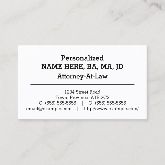 Basic Attorney Business Card (Front)
