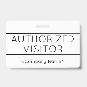 Basic "AUTHORIZED VISITOR" Badge ID Badge