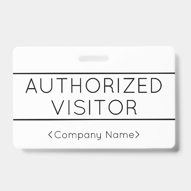 Basic "AUTHORIZED VISITOR" Badge ID Badge (Front)