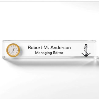 Basic Black Anchor Nameplate