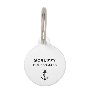 Basic Black Anchor Pet Tag