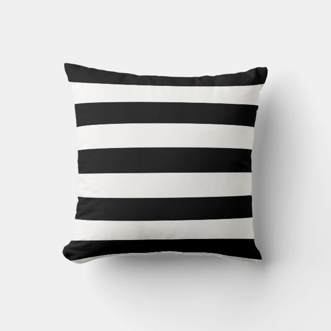 Basic Black and White Stripes Cushion (Front)