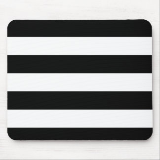 Basic Black and White Stripes Mouse Mat