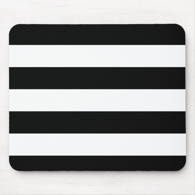 Basic Black and White Stripes Mouse Mat (Front)