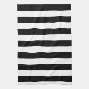 Basic Black and White Stripes Tea Towel