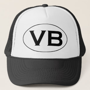 Basic Black and White VB Virginia Beach Oval Logo Trucker Hat