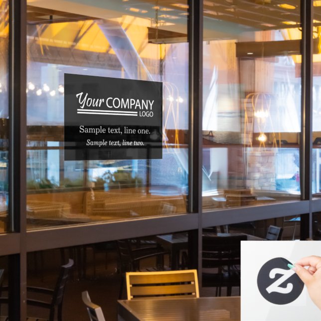 Basic Black Business Logo Sign Display w/ Tagline (Restaurant Window)
