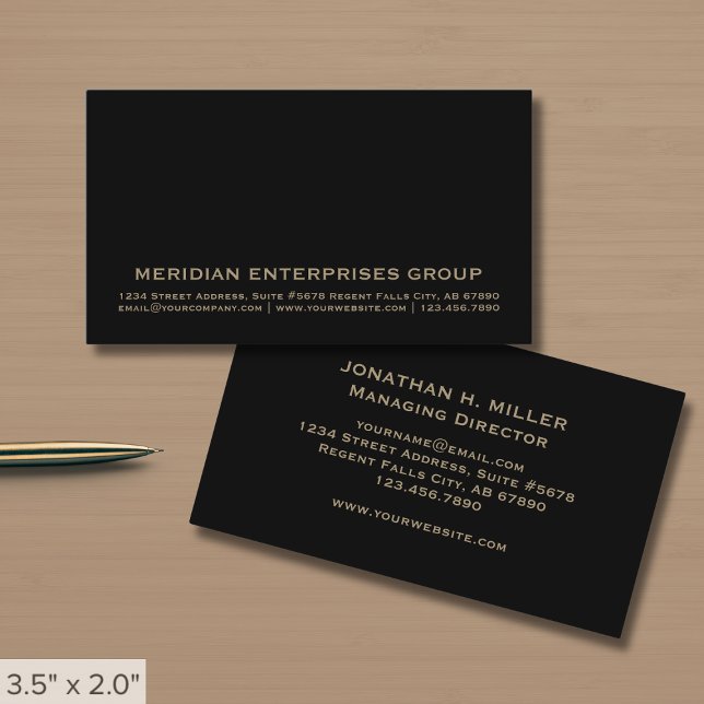Basic Black Gold Company Business Card (Creator Uploaded)