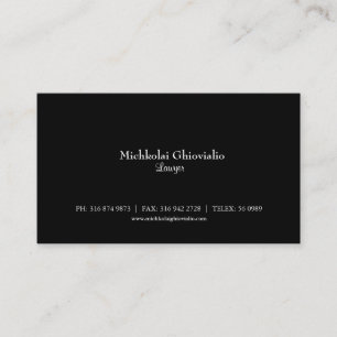 Basic Black Lawyer/Attorney Business Card