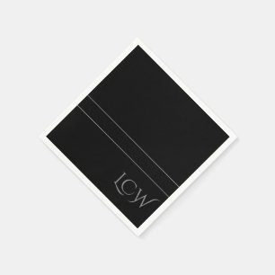 Basic Black Monogram Napkin