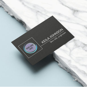 Basic Black QR Code Business Logo Custom  Business Card