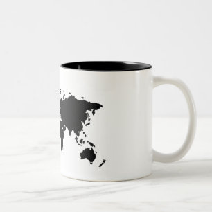 Basic Black World Map Mug