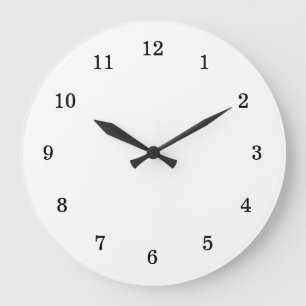 Basic Blank White with Black Numbers Large Clock