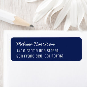 Basic Blue Address Label with Script Name