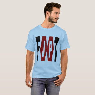 Basic blue design JAPAN FOOT T-shirt