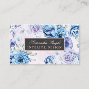 Basic Blue Floral Business Card