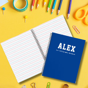 Basic Blue Personalised Kindergarten Calligraphy Notebook