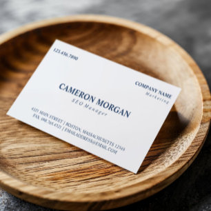 Basic Blue White Professional Business Card