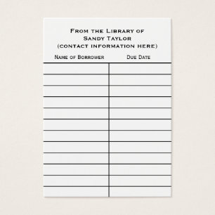 Basic Book Insert Card.
