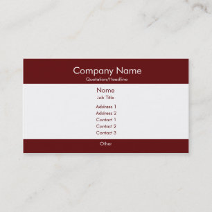 Basic Burgundy & White Business Card