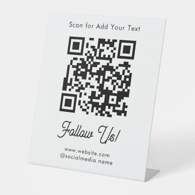 Basic Business Any QR Code Scan Pedestal Sign (Front)