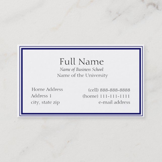 Basic Business Card for Students or Company (Front)