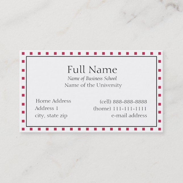 Basic Business Card for Students or Company (Front)