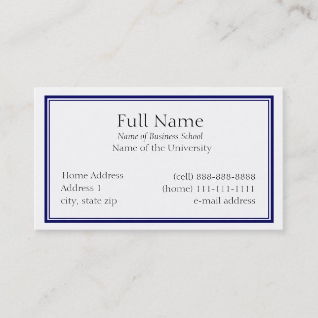 Basic Business Card for Students or Company (Front)