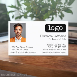 Basic Business Design with Logo and Photo Business Card