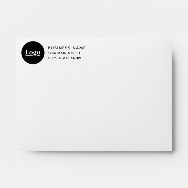 Basic Business Logo Return Address White Envelope (Front)