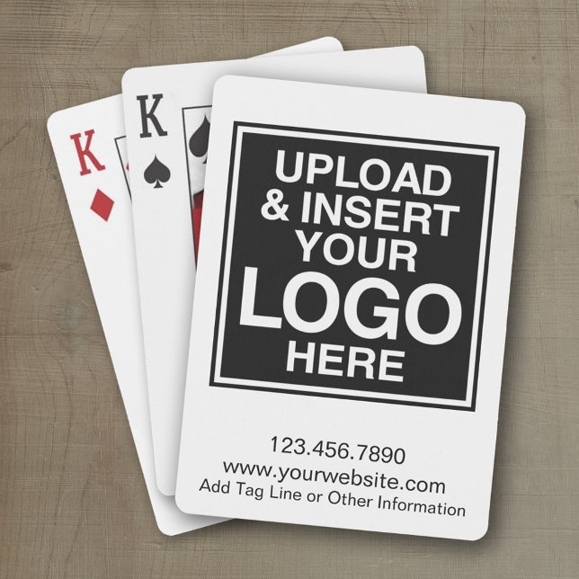 Basic Business Logo with custom text Playing Cards (Add your logo to these personalized playing cards - your logo here)