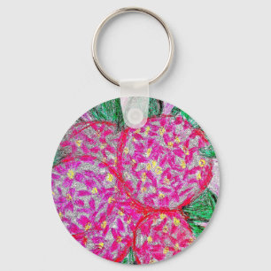 Basic Button Key Ring Hydrangeas