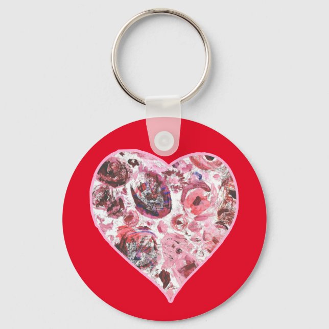 Basic Button Key Ring Passionred (Front)