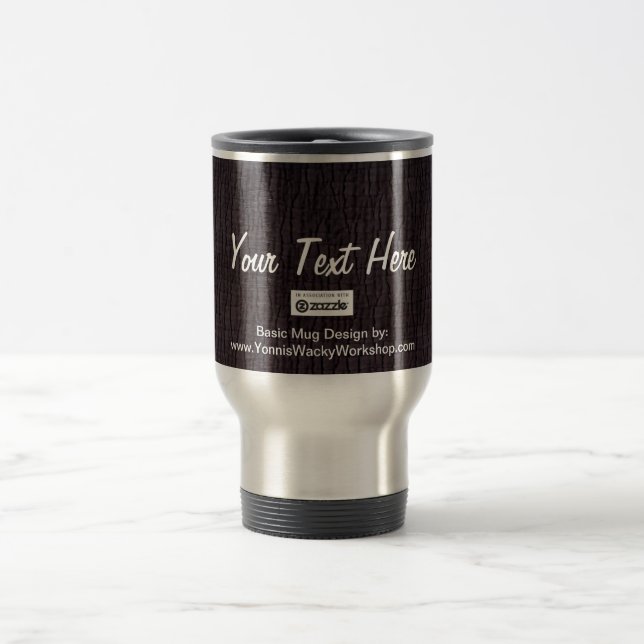 Basic Charcoal, Your Text Here Travel Mug (Center)