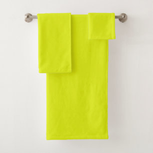 Basic Chartreuse Solid Colour  Bath Towel Set