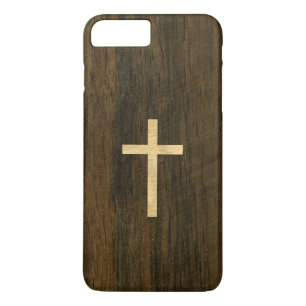 Basic Christian Cross Wooden Veneer Maple Rosewood iPhone 8 Plus/7 Plus Case
