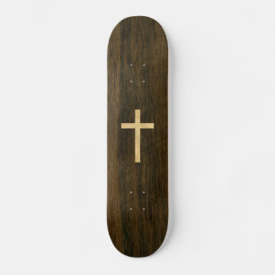 Basic Christian Cross Wooden Veneer Maple Rosewood Skateboard