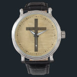 Basic Christian Cross Wooden Veneer Maple Rosewood Watch<br><div class="desc">A while back, as part of a commission job, I made a cross fleury for a christening invite design, a cross with lily-flower like heraldic flourishes at the points. I found it quite elegant and nice and I made a range of designs using it. For a while I have thought...</div>